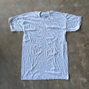VINTAGE 70S MERVYN'S SHIRT WHITE BLANK TEE THIN MUSCLE LARGE